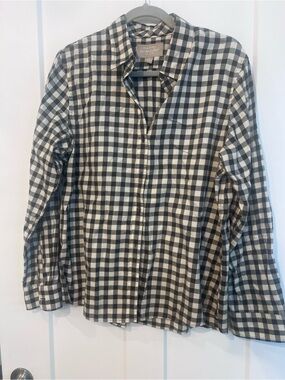 Black & White Gingham Men's Button-Down Shirt Banaba Republic